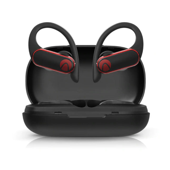 Airaux Draadloze Oortjes met Oorhaak Sport - Touch Control -  TWS Bluetooth 5.0 Wireless Buds Earphones Earbuds Oortelefoon Zwart