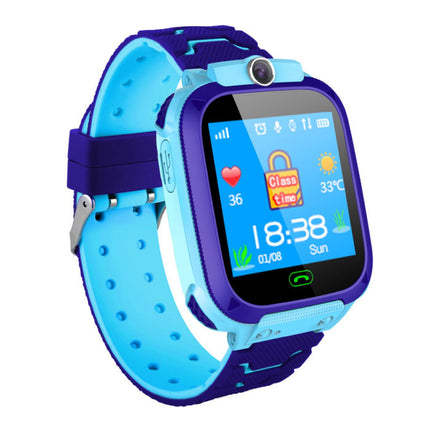 Smartwatch voor Kinderen met GPS Tracker Smartband Smartphone Horloge IPS iOS Android Blauw