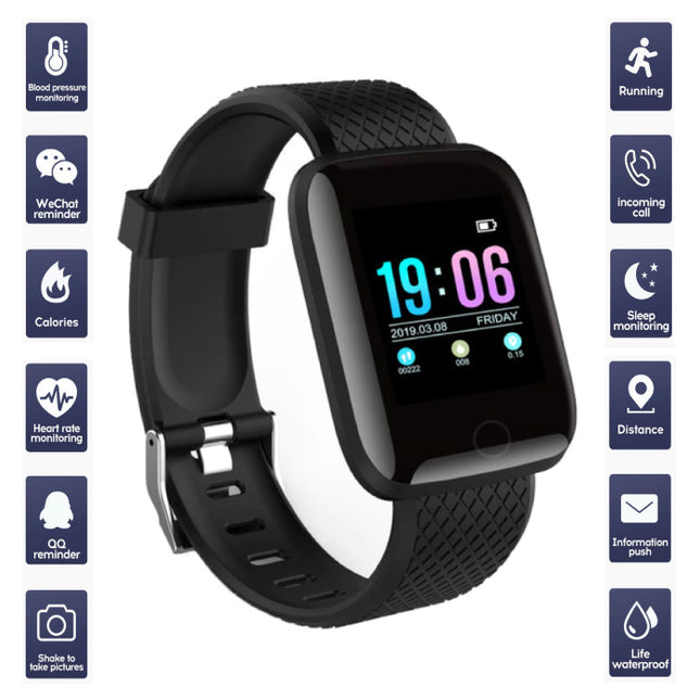 Sports Smartwatch BIONIC D13 Fitness Sport Activity Tracker Smartphone Horloge iOS Android iPhone Samsung Huawei Zwart