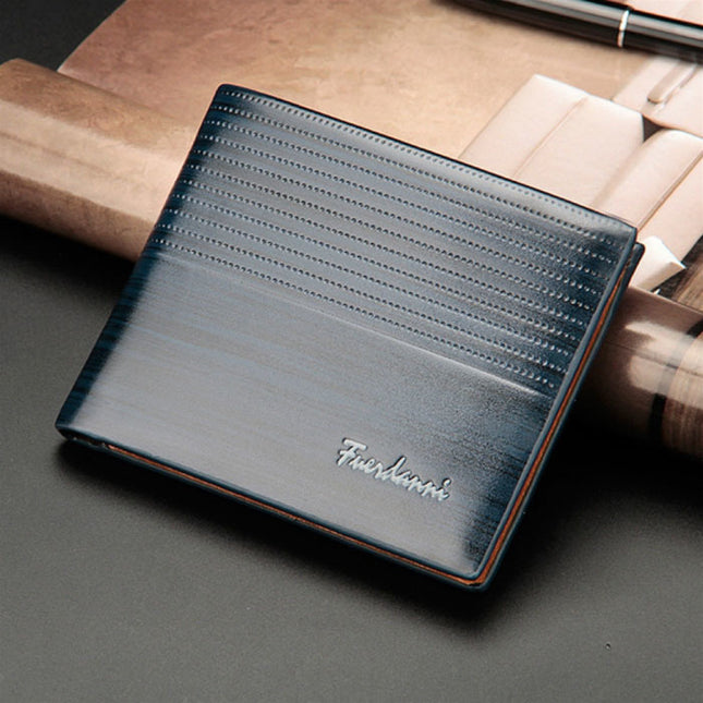 Billfold Portemonnee PU Leer - Slim Wallet Portefeuille Pasjeshouder Krediet Kaart - Zwart