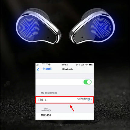 T89 Smartwatch Activity Tracker + TWS Wireless Earphones Draadloze Oortjes Fitness Sport iOS Android Zwart