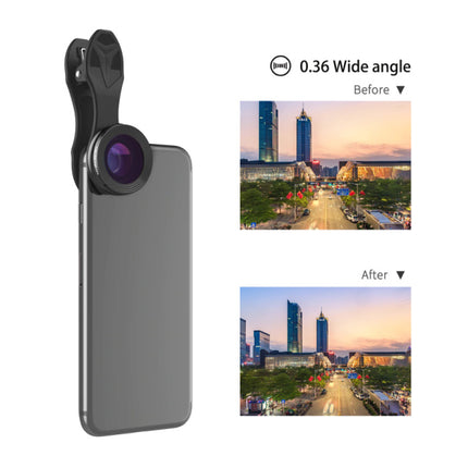 3 in 1 Camera Lens Clip voor Smartphones Zwart - Fisheye/Wide Angle/Macro Lens
