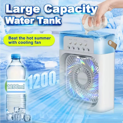 Draagbare Ventilator / Humidifier / Air Conditoner - Mini USB Luchtkoeler - Zwart