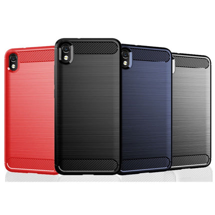 Xiaomi Poco X3 NFC Hoesje - Carbon Fiber Textuur Shockproof Case TPU Cover Rood