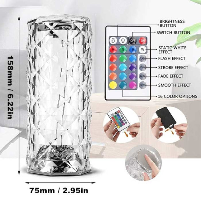 RGB Sfeerlamp met Afstandsbediening - Bluetooth Tafellamp Nachtlamp 16 Kleuren