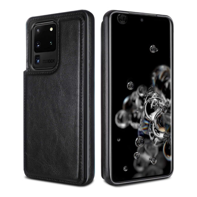 Samsung Galaxy Note 8 Retro Leren Flip Case Portefeuille - Wallet PU Leer Cover Cas Hoesje Rood