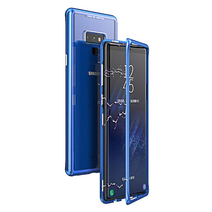 Samsung Galaxy Note 8 Magnetisch 360° Hoesje met Tempered Glass - Full Body Cover Hoesje + Screenprotector Blauw