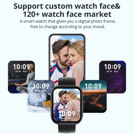 P68 Smartwatch - 2,04'' AMOLED-Scherm - Siliconen Bandje - 100 Sportmodi - Fitness Sport Activity Tracker Horloge Grijs