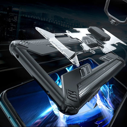 Xiaomi Mi Note 10 Pro Hoesje  - Magnetisch Shockproof Case Cover Cas TPU Blauw + Kickstand