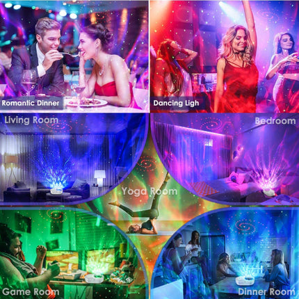 Sterren Projector met Afstandsbediening - Bluetooth Sterrenhemel Muziek Sfeerlamp Tafellamp Wit
