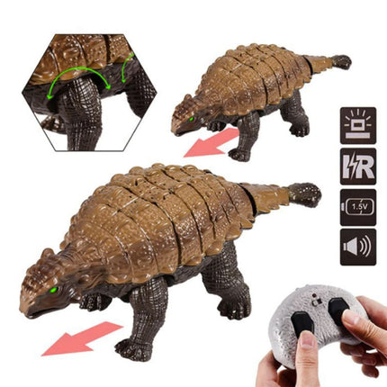 RC Dinosaurus (Ankylosaurus) met Afstandsbediening - Bestuurbaar Speelgoed Dino Robot - Bruin
