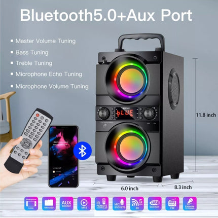 A21 Draadloze Speaker met RGB - 60W Luidspreker Wireless Bluetooth 5.0 Soundbar Box Zwart