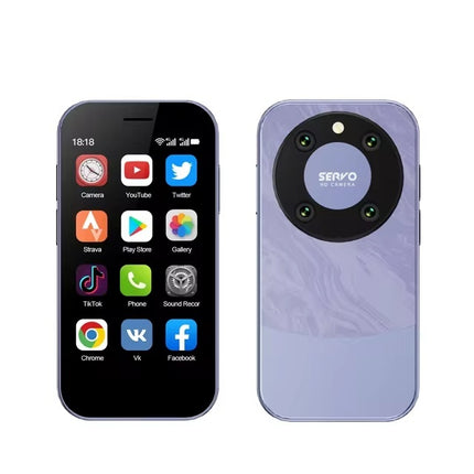 King 9000 Mini Smartphone - 2 GB RAM - 16 GB Opslag - 5 MP Camera - 2000mAh Batterij - Paars