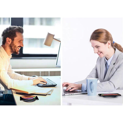 10W Qi Universele Draadloze Oplader - 2A Snelladen Wireless Charging Pad Zwart