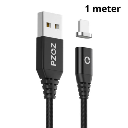 USB 2.0 - USB-C Magnetische Oplaadkabel 1 Meter Gevlochten Nylon Oplader Data Kabel Data Android  Zwart