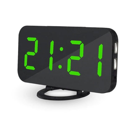Multifunctionele Digitale LED Klok - Wekker Spiegel Alarm  Snooze Helderheid Aanpassing Groen