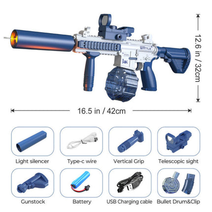 Elektrisch Waterpistool met Reservoir - M4 Model Water Speelgoed Pistool Geweer Blauw