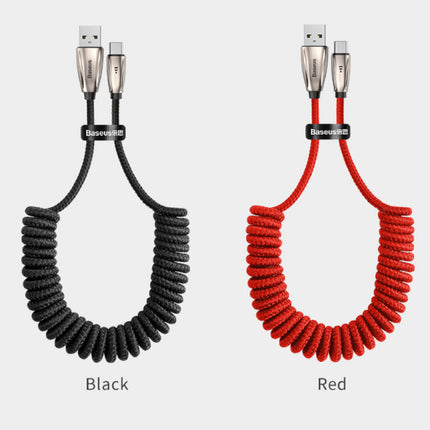 USB-C Gekrulde Spiraal Oplaadkabel Datakabel 1 Meter Oplader Rood