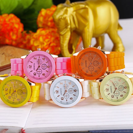 Jelly Horloge voor Dames - Kwarts Uurwerk Silicoon Bandje Wit