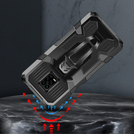 Xiaomi Redmi Note 9 Pro Hoesje  - Magnetisch Shockproof Case Cover Cas TPU Grijs + Kickstand
