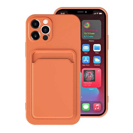 iPhone 11 Kaarthouder Hoesje - Wallet Card Slot Cover Oranje