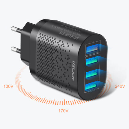 Quad 4x 48W Port USB Stekkerlader - Quick Charge 3.0 Muur Oplader Wallcharger AC Thuislader Adapter