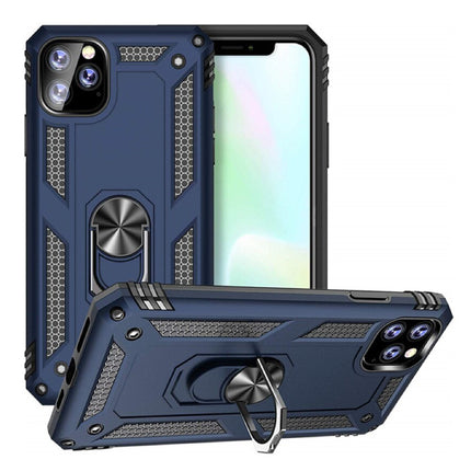 iPhone 11 Hoesje  - Shockproof Case Cover Cas TPU Blauw + Kickstand