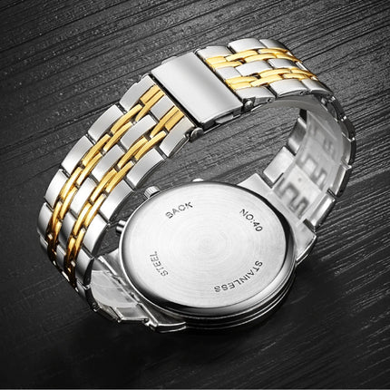 Staal Horloge voor Heren - Leren Bandje Anoloog Luxe Uurwerk voor Mannen Kwarts