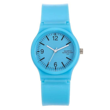 Candy Jelly Horloge Dames - Waterdicht Siliconen Kwarts Polshorloge Aqua