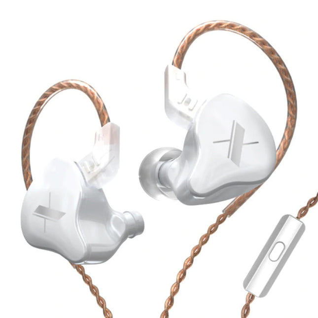 EDX 1DD Oordopjes met Microfoon en Muziek Beheer - 3.5mm AUX Oortjes Wired Earphones Oortelefoon Wit