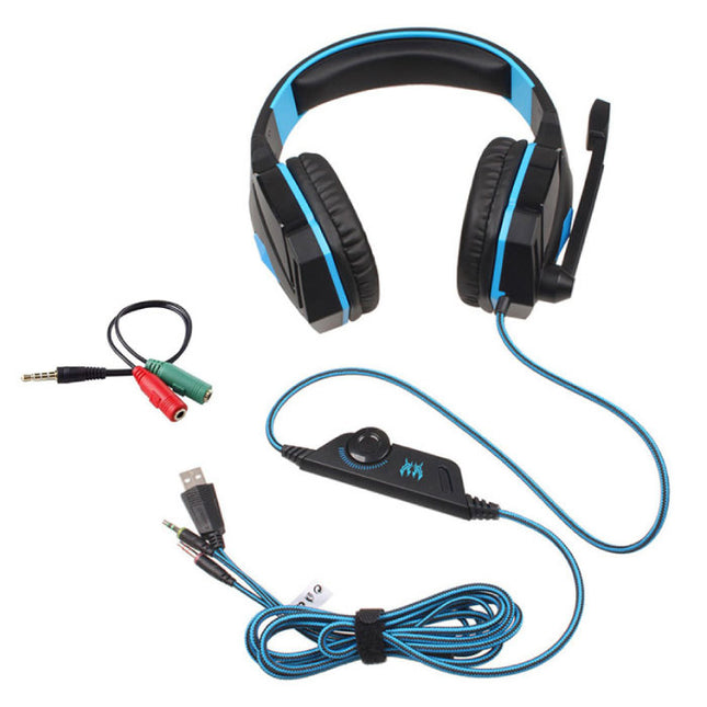 EACH G4000 Stereo Gaming Koptelefoon Headset Headphones met Microfoon Blauw