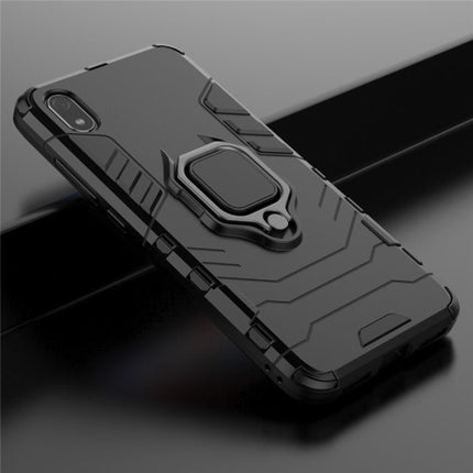 Xiaomi Redmi 8A Hoesje  - Magnetisch Shockproof Case Cover Cas TPU Zwart + Kickstand