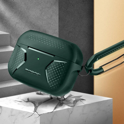 Shockproof Hoesje voor AirPods Pro met Karabijnhaak - AirPod Case Cover Skin - Groen