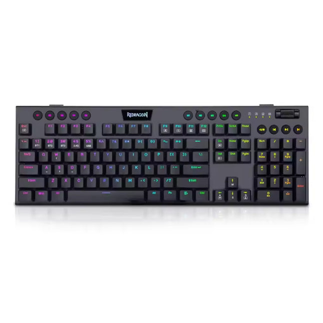 Horus K618 Mechanisch Gaming Toetsenbord - Red Switches - RGB Verlicht - Draadloos 2.4G/Bluetooth - QWERTY 104 Toetsen - Zwart