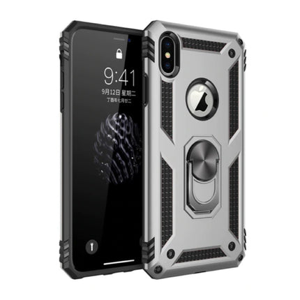 iPhone 6S Plus Hoesje  - Shockproof Case Cover Cas TPU Grijs + Kickstand
