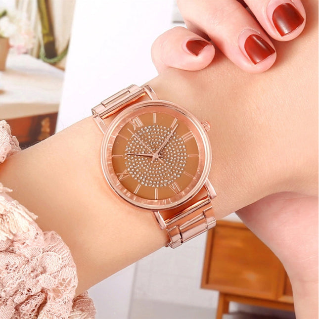Horloge Luxe Dames - Anoloog Kwarts Uurwerk voor Vrouwen Bruin