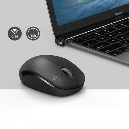 Geruisloze Draadloze Muis - 1600DPI Optisch / Tweehandig / Ergonomisch - Zwart