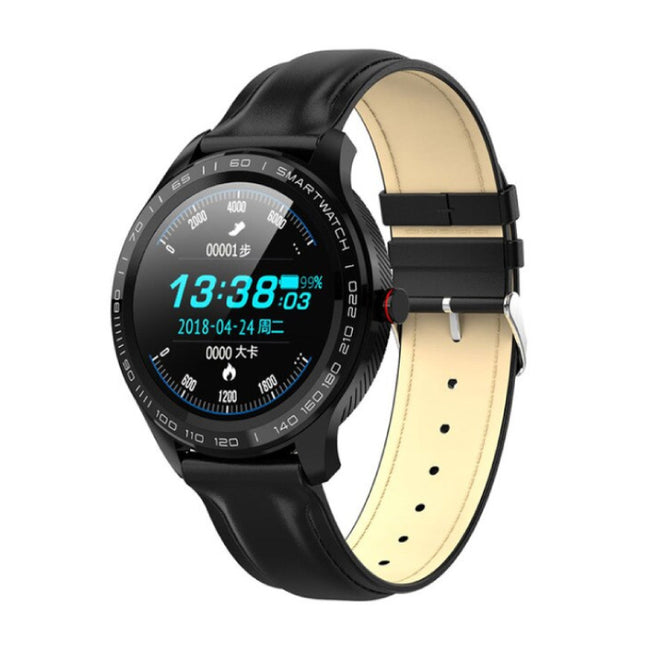 Sports Smartwatch Fitness Sport Activity Tracker Smartphone Horloge iOS Android IP68 iPhone Samsung Huawei Zwart Leer