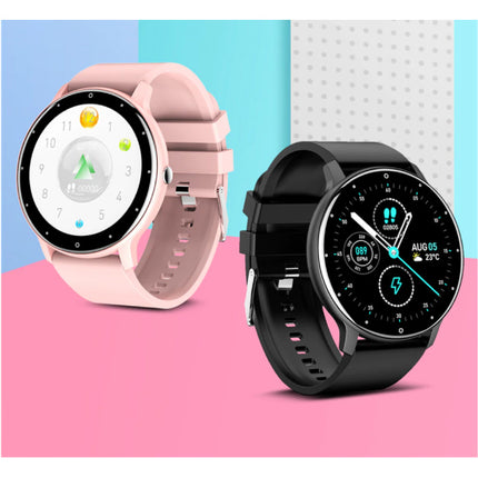 2021 Smartwatch met Hartslagmonitor -  Fitness Sport Activity Tracker Siliconen Bandje Horloge iOS Android Roze