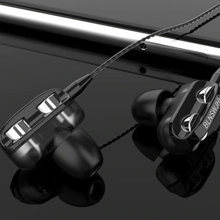 Dual Driver Oordopjes AUX 3.5mm - Oortjes Wired Earphones Oortelefoon Zwart