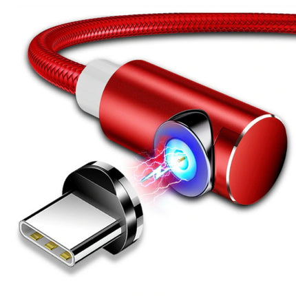 USB 2.0 - Micro-USB Magnetische Oplaadkabel 2 Meter Gevlochten Nylon Oplader Data Kabel Data Android Rood 