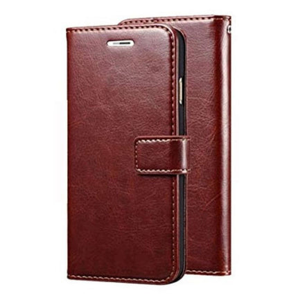 Xiaomi Pocophone F1 Leren Flip Case Portefeuille - PU Leer Wallet Cover Cas Hoesje Bruin