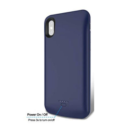 iPhone XS Max 5000mAh Slim Powercase Powerbank Oplader Batterij Cover Case Hoesje Blauw
