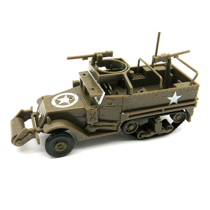 1:72 M3A1 Half-Track Jeep Bouwkit - Amerikaanse Leger Wagen Plastic Hobby Doe-het-zelf Model Bruin