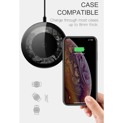 15W Qi Universele Draadloze Oplader Wireless Charging Pad Zwart