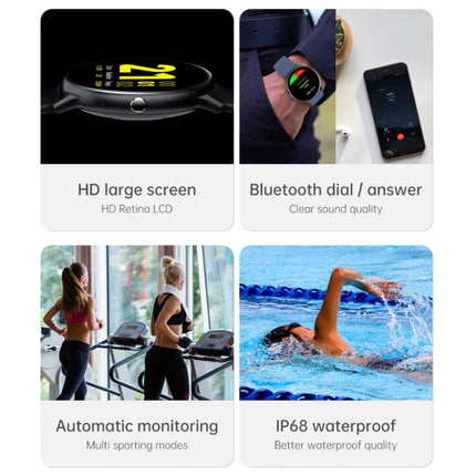 Sport Smartwatch - Silicoon Bandje Fitness Activity Tracker Horloge Android - Zwart