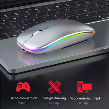 Draadloze RGB Muis - 2.4GHz / 1600DPI / Optisch / Ergonomisch / Tweehandig - Goud