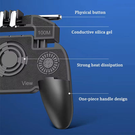 K20 Mobiele Gaming Controller voor PUBG - Koelventilator - Trigger Key & Grip Gamepad - Zwart