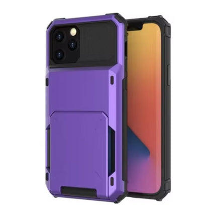 Kaarthouder Hoesje voor iPhone 16 Pro Max - Wallet Card Slot Portemonnee Flip Cover Case - Paars