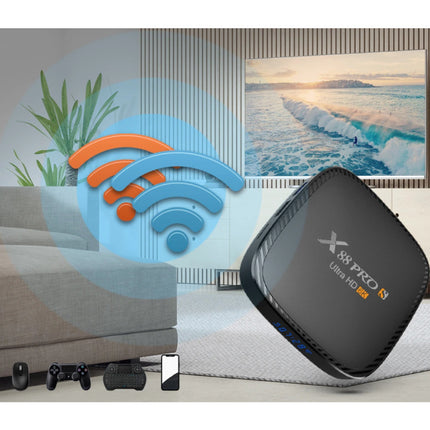 X88S TV Box Mediaspeler Android 10 met Draadloos RGB Toetsenbord - Bluetooth 5.0 - Kodi - 6K - 4GB RAM - 32GB Opslagruimte